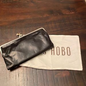 Hobo black leather wallet